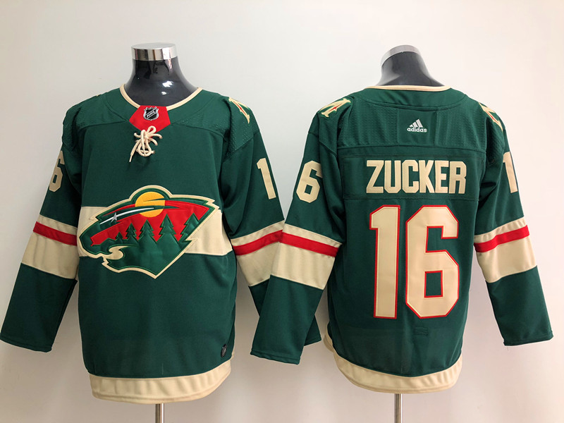 Men's Minnesota Wild Jason Zucker #16 Green Home Breakaway Jersey